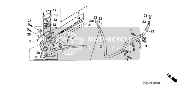 Honda SZX50X 1999 Rear Brake Master Cylinder for a 1999 Honda SZX50X